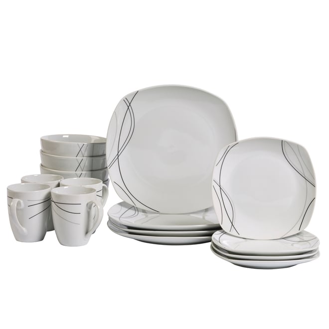 Alec Ash White 16 Pc. Dinnerware Set, Service for 4