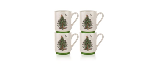 Christmas Tree Stacking Mugs, Set of 4