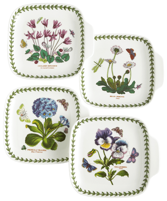Botanic Garden Canape Plates, Set of 4