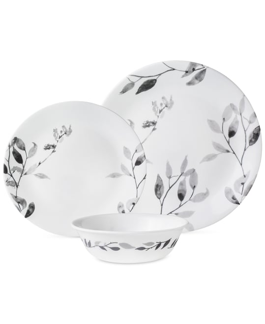 Boutique Misty Leaves 12 Pc. Dinnerware Set, Service for 4