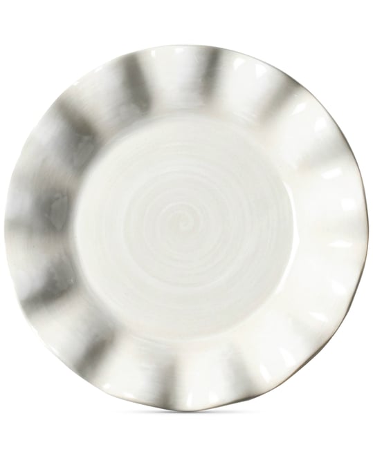 by Laura Johnson Signature Ruffle Round White Salad Plate