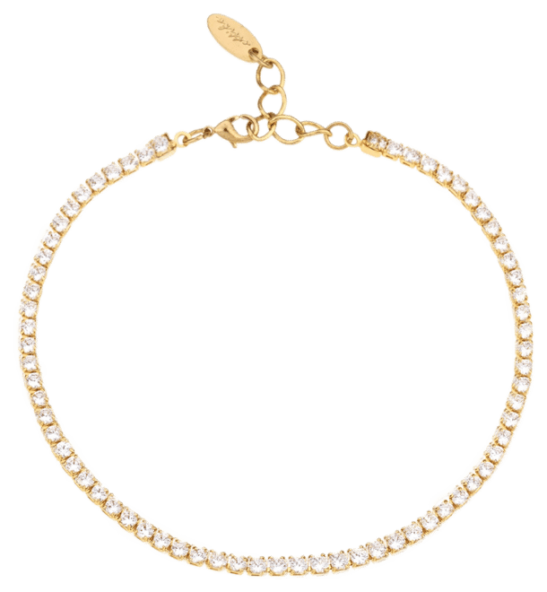 18K Gold Plated Simple and Dainty Cubic Zirconia Anklet