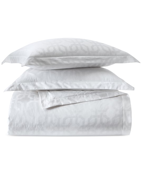 Fresco Jacquard 525-Thread Count Egyptian Cotton 3-Pc. Duvet Cover Set, King, Exclusively at Macy's