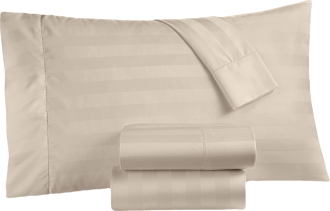 1.5" Stripe 550 Thread Count 100% Cotton 4-Pc. Sheet Set, King, Exclusively at Macy's
