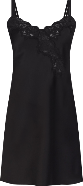 Lace-Trim Satin Chemise Nightgown Lingerie