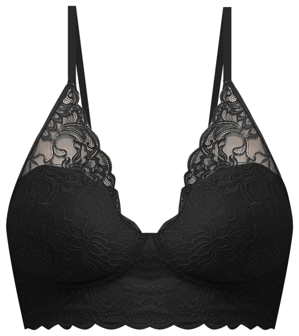 Women's Pure Comfort Lace & Mesh Longline Wireless Bralette DM1188