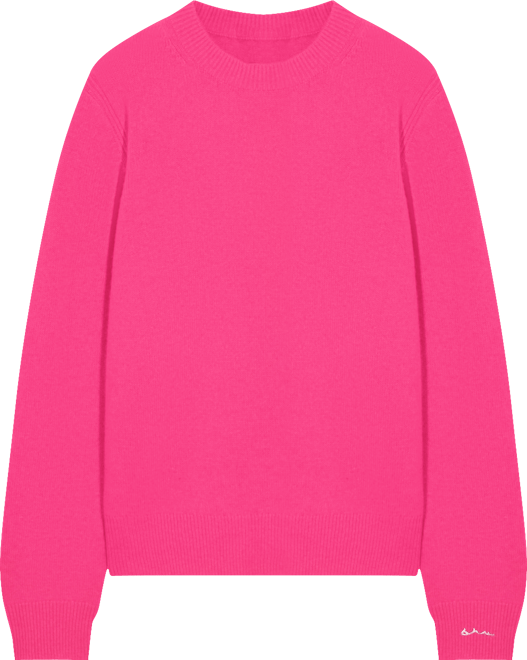 Hot Pink Cashmere Crewneck Sweater