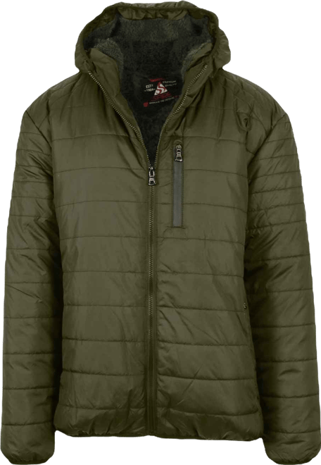 Men's Sherpa Lined Hooded Puffer Jacket