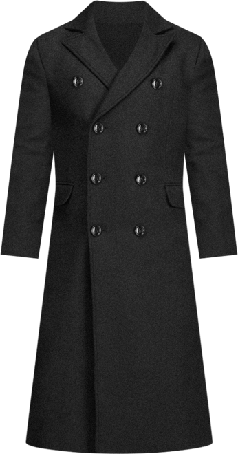 ジャケット・アウター Apartment three double breasted overcoat Navy Wool Blend Men's Overcoat Double Breasted Wide Lapel