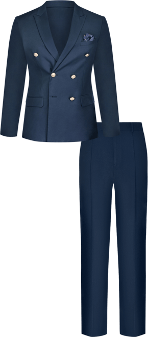 Men's Slim Fit 2-Piece Double Breasted Suit