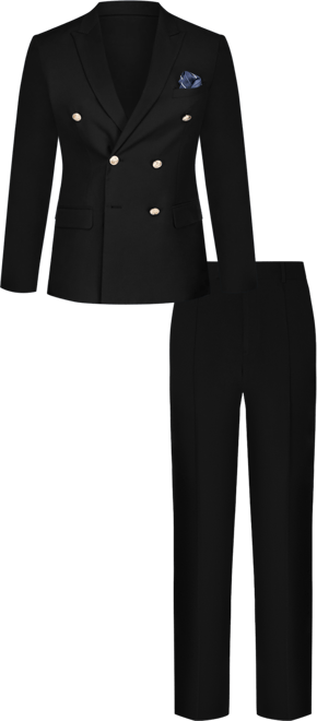 Men's Slim Fit 2-Piece Double Breasted Suit