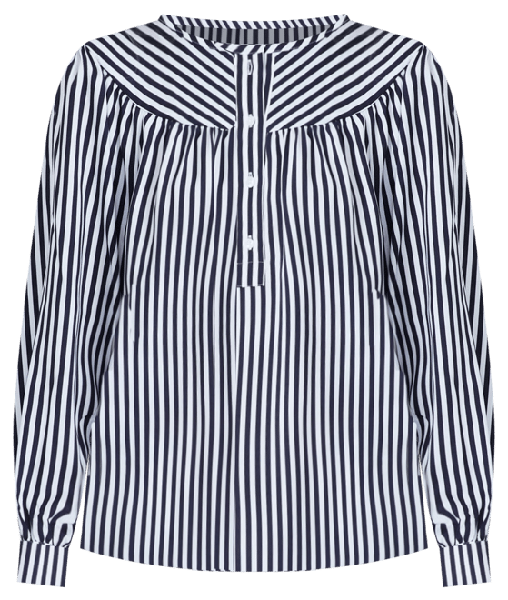 Stripe Draped Yoke Shirt