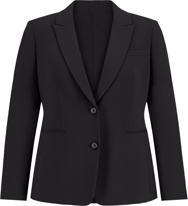 Plus Size Peak-Lapel Button-Front Blazer