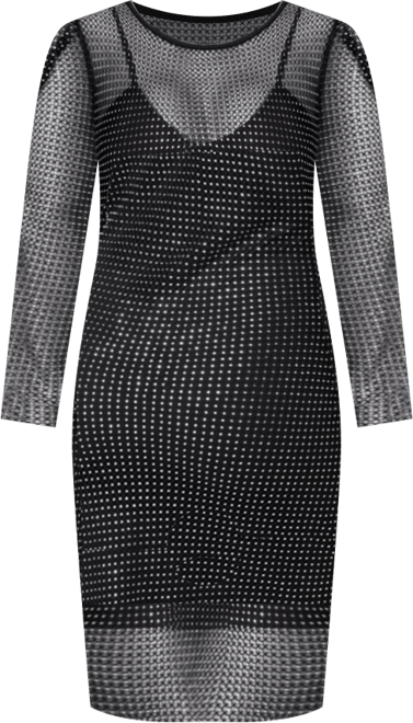 Women's Crystal Mesh Mini Dress