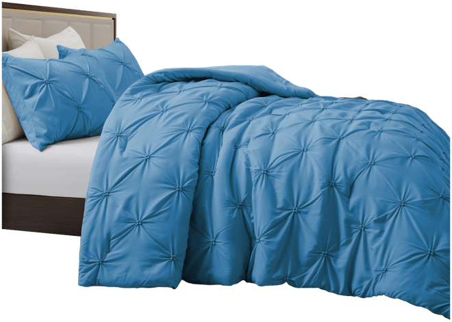 3 Piece Pinch Pleated Down Alternative Comforter Set, Twin