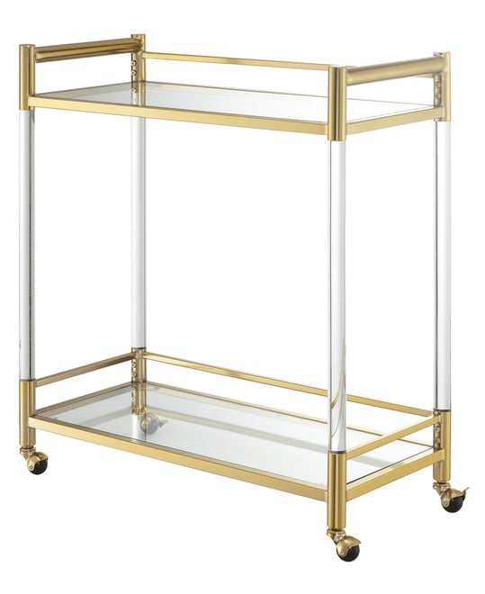 30.5" Glass Royal Crest 2 Tier Acrylic Bar Cart