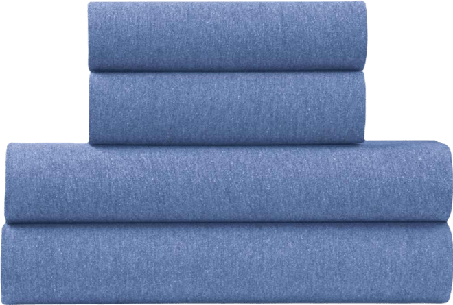 Soft Heather Jersey Knit 4-Pc. Sheet Set, King