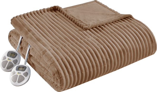 Corded Plush Heated Blanket, Queen
