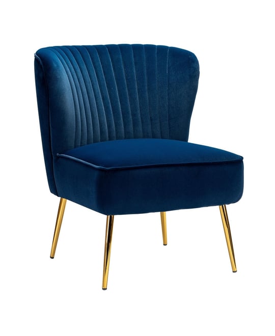 Velvet Accent Chair with Gold Metal Legs for Bedroom Guest Room Vanity