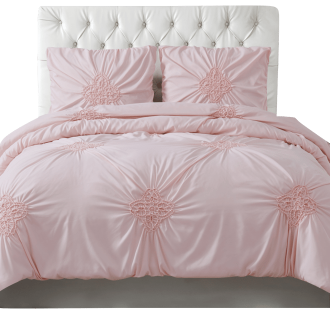 Christian Sirano New York Georgia Rouched 3 Piece Comforter Set, Full/Queen