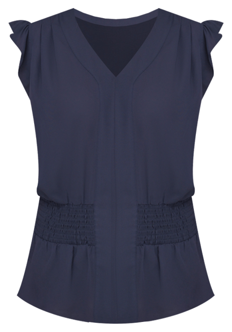 売れ筋商品|||トミー ヒルフィガー カットソー トップス レディース Women's Ruffled Smocked V-Neck Top Ivory/ Midnight Tommy Hilfiger Women's Ruffled Smocked V-Neck Top - Macy's