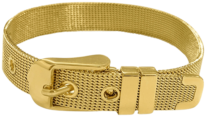 14k Gold-Plated Belt-Style Mesh Flex Bracelet