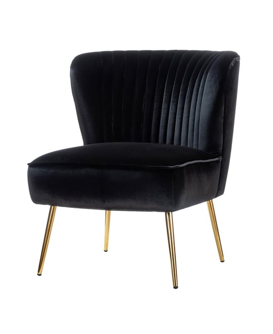 Velvet Accent Chair with Gold Metal Legs for Bedroom Guest Room Vanity