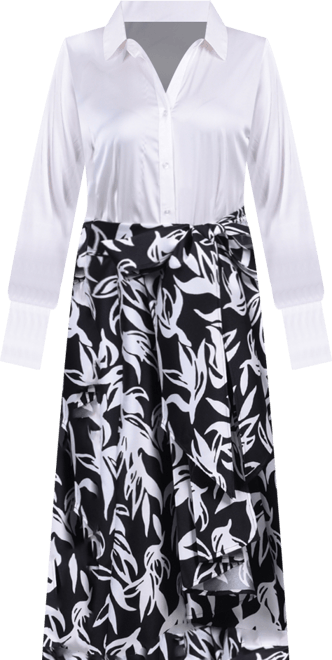 Petite Satin and Mikado High Low Dress