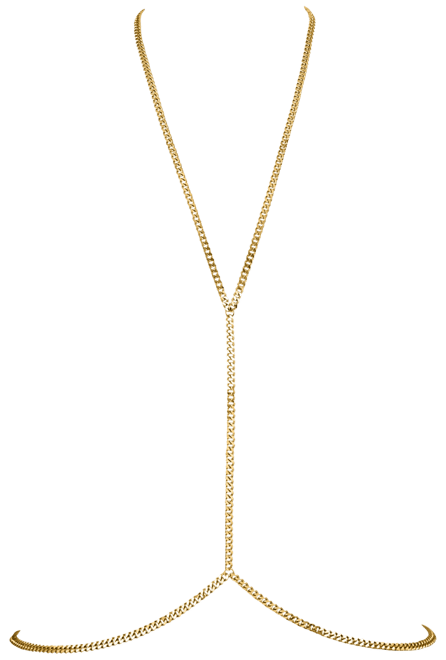 18k Gold-Plated Cuban Link Body Chain