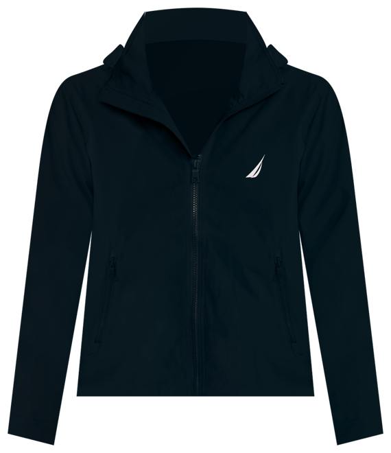 Men's Classic Rainbreaker Hooded Zip-Front Lightweight Jacket