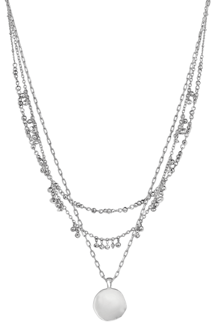 Mixed-Metal Layered Beaded Pendant Necklace, 17" + 3" extender, Created for Macy's