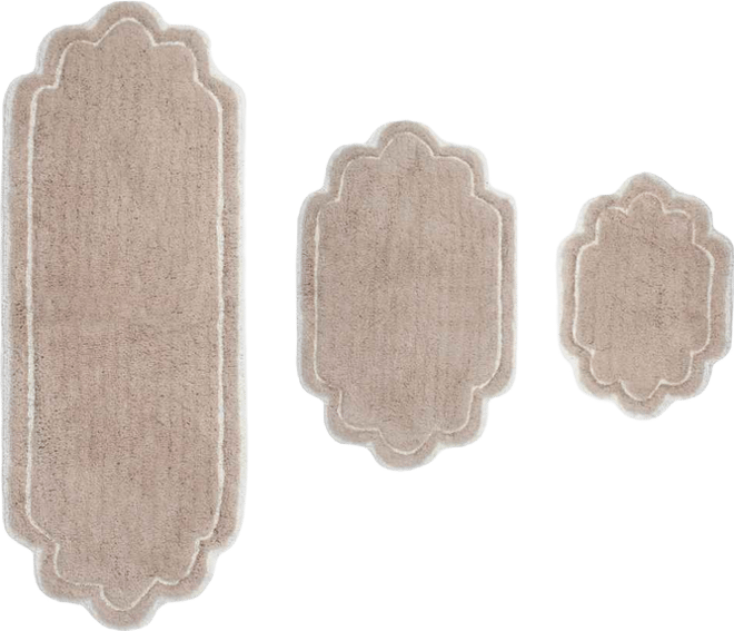 Allure Bathroom 3-Pc. Bath Rug Set