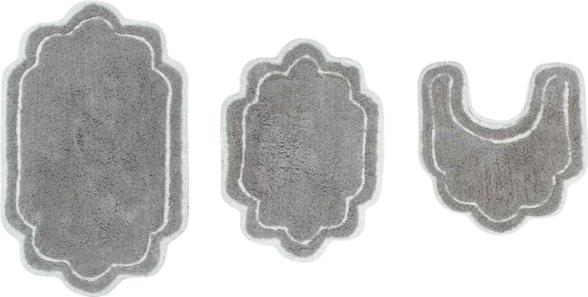Allure Bathroom 3-Pc. Bath Rug Set