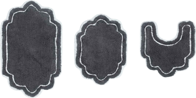 Allure Bathroom 3-Pc. Bath Rug Set