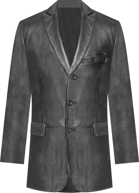 Men Liam Three-Button Leather Blazer