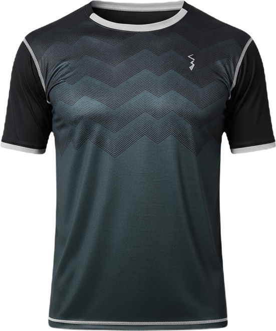 Men's Charcoal Grey Geometric Active wear T-Shirt