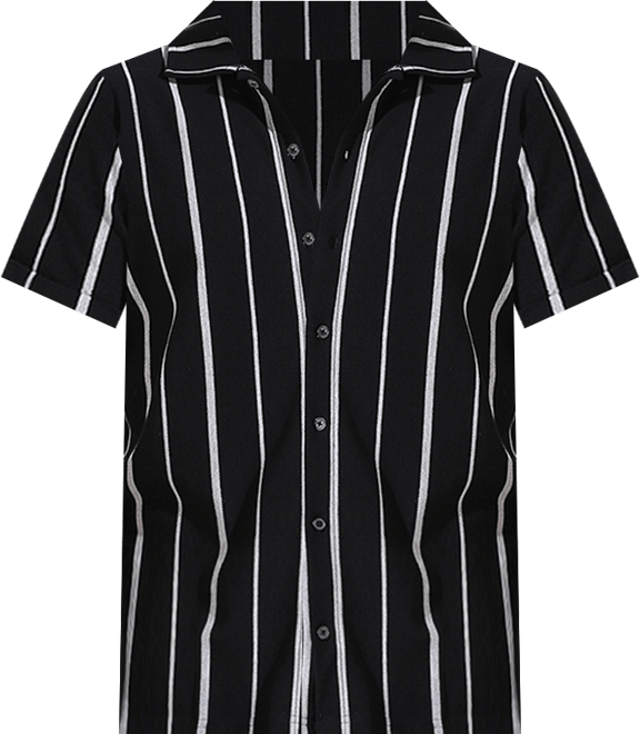 Men's Black & White Pencil Striped Shirt