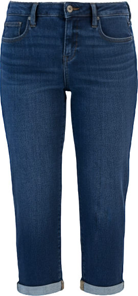 Petite Mid-Rise Curvy Roll-Cuff Capri Jeans, Created for Macy's