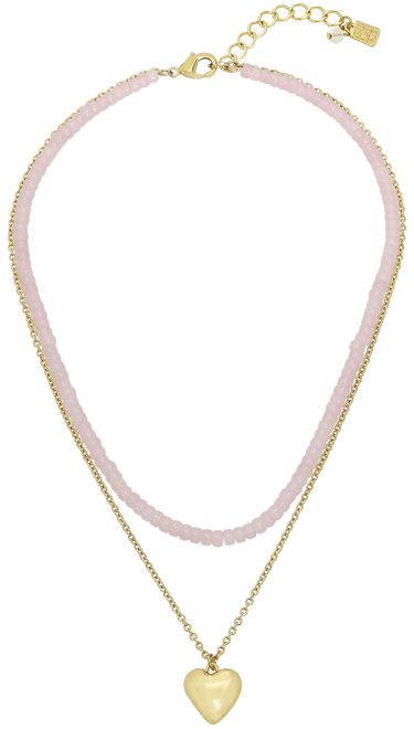 Robert Lee Morris Soho Puffy Heart Short Multi-Strand Pendant Necklace