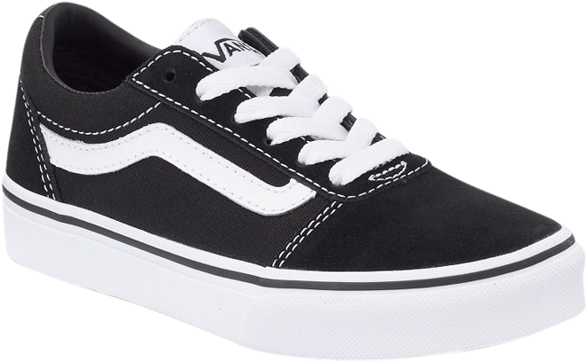 Vans Men's Vulcanized Rubber Sole Low Top Walking Skate Shoes, Black, 4