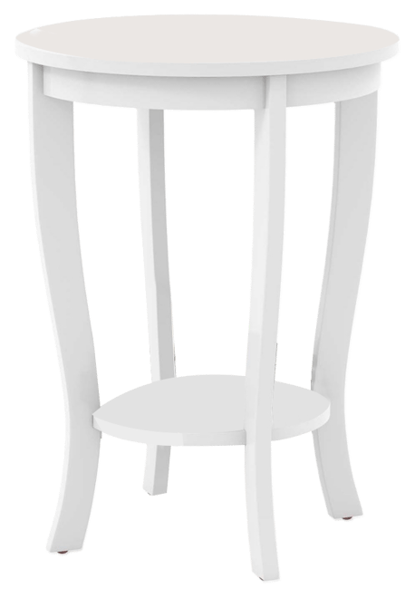 2-Tier End Table 18'' Round Compact Sofa Side Nightstand with Storage Shelf