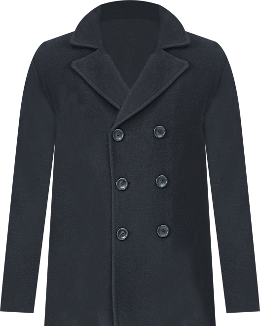 Men Hugh Wool Blend Pea Coat