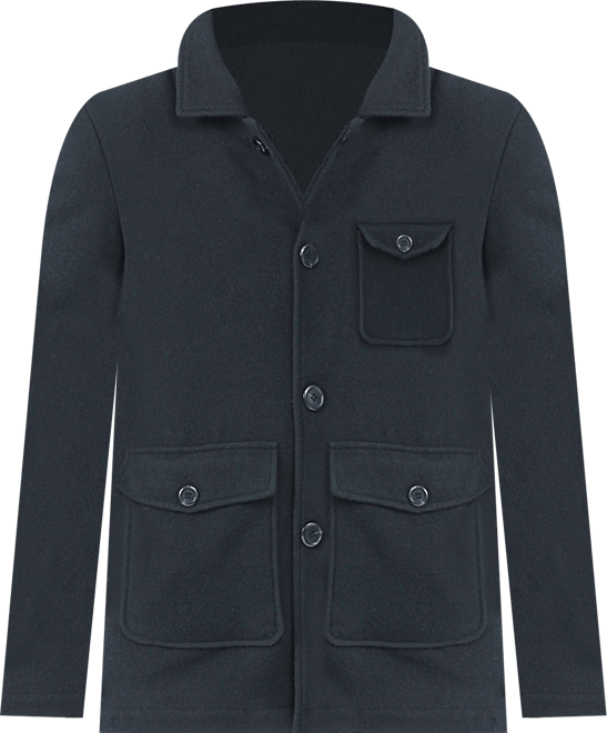 Men Calvin Wool Blend Car Coat with Removable Bib