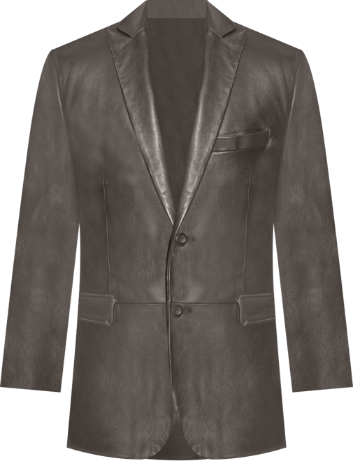 Men Classic Two-Button Leather Blazer