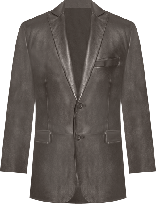 Men Classic Two-Button Leather Blazer