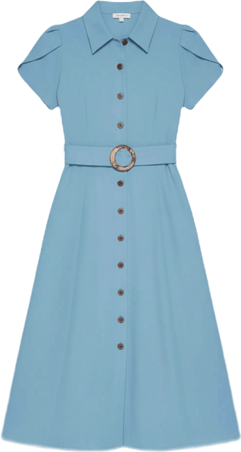 Women's Tulip-Sleeve Midi Shirtdress