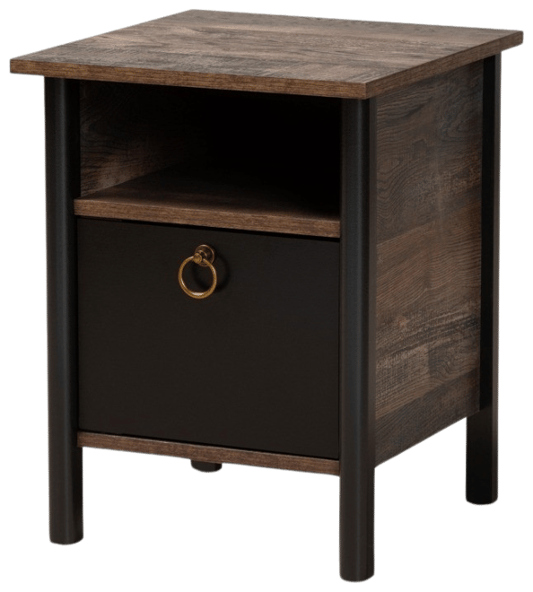 Vaughan Modern and Contemporary 19.5" Two-Tone and Finished Wood Nightstand