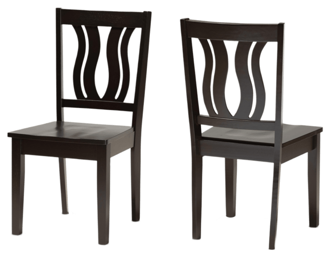 Fenton Modern and Contemporary Transitional 2-Piece Finished Wood Dining Chair Set