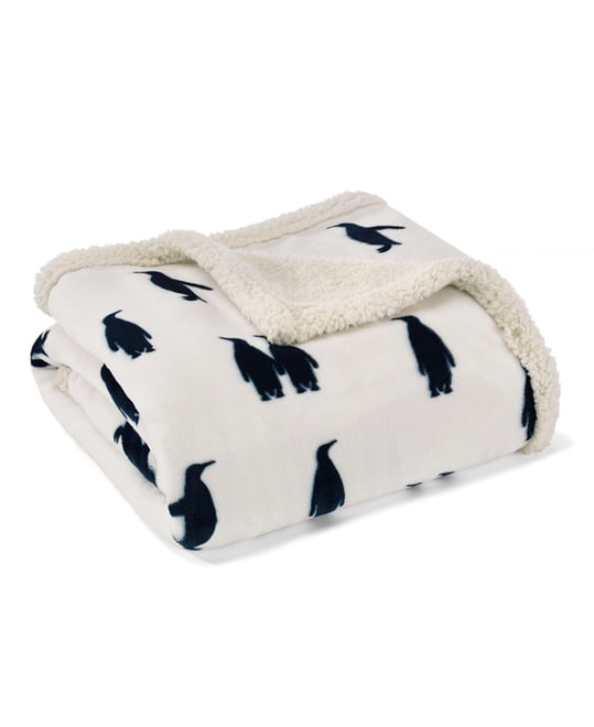 Emperor Penguin Print Sherpa Throw, 50" x 60"
