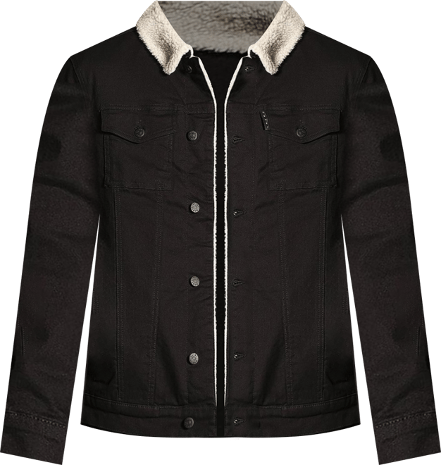 Mens Faux Sherpa Denim Jacket